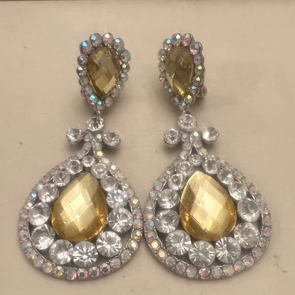 Elegant Gold and Silver Teardrop Earrings